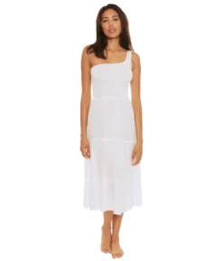 BECCA By Rebecca Virtue Ponza Crinkled Rayon Asymmetrical Dress Cover-Up