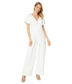 Maggy London Flutter Sleeve Wide Leg Jumpsuit