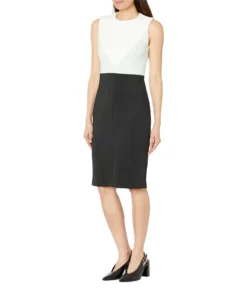 Calvin Klein Scuba Sheath With Color-Block Detail