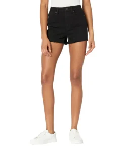 Buffalo David Bitton High-Rise Cutoffs Shorts/Joan In Black
