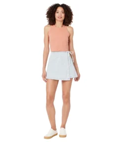Blank NYC Light Wash Denim Skort With Tie Front Detail In Blue -Madewell Sales Store 61a7MBCYUfL