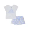 Adidas Kids Short Sleeve Tee & Fit All Over Print Skort Set (Infant)