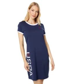 U.S. POLO ASSN. Graphic Ringer Dress