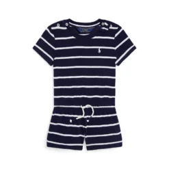 Polo Ralph Lauren Kids Striped Terry Romper (Little Kids)