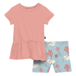Kickee Pants Kids Short Sleeve Playtime Outfit Set (Toddler/Little Kids/Big Kids)