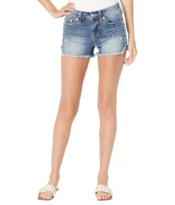 Miss Me Sequin Wing Mid-Rise Shorts