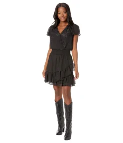 MICHAEL Michael Kors Crinkle Short Sleeve Wrap Dress