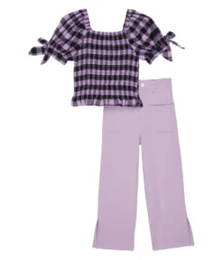 HABITUAL Girl Puff Sleeve Smocked Pants Set (Toddler)