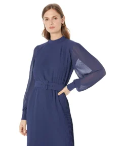 Maggy London Pleated Midi Dress With Belt And Buckle -Madewell Sales Store 71VFuKkI22L