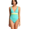 Seafolly Slice Of Splice Spliced Deep V-Neck One-Piece