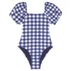HABITUAL Girl Plaid Chic Bubble Sleeve One-Piece (Big Kids)