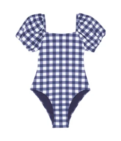 HABITUAL Girl Plaid Chic Bubble Sleeve One-Piece (Big Kids)