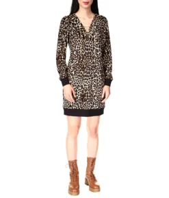 MICHAEL Michael Kors Cheetah Velour Tunic Dress
