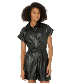 BCBGeneration Collared Snap Front Romper - W1WX5D15