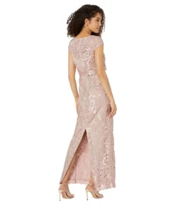 Adrianna Papell Embroidered Lace Long Pop Over Mob Column Gown -Madewell Sales Store 71sdRpHDIiL
