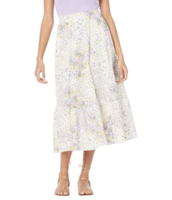 1.STATE Banded Ruffle Hem Skirt