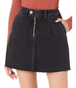Paige Sade Skirt Extended Waistband Exposed Zip In Dusted Onyx -Madewell Sales Store 81Jt4zPa8HL