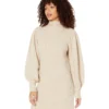 Madewell Mock Neck Puff Sleeve Mini Sweaterdress
