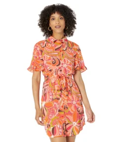 Donna Morgan Printed Mini Shirtdress