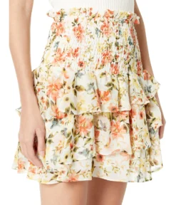 1.STATE Smocked Waist Asymmetrical Tiered Skirt -Madewell Sales Store 81S MBXRRDL