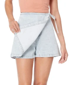 Blank NYC Light Wash Denim Skort With Tie Front Detail In Blue -Madewell Sales Store 81jCKKNLGL